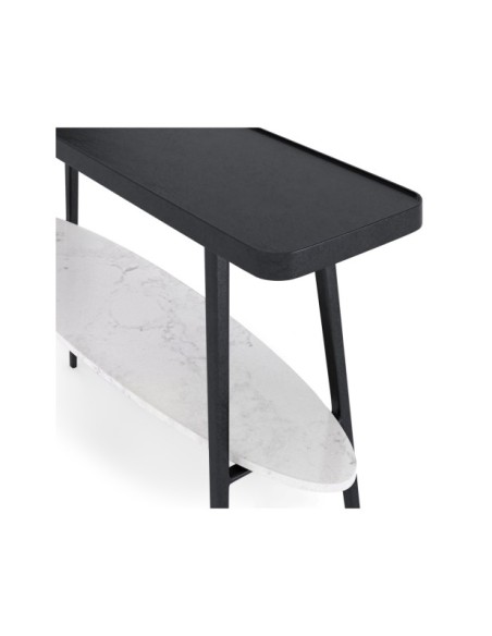 Consola URJIN, Mármol / Metal / Negro / Blanco