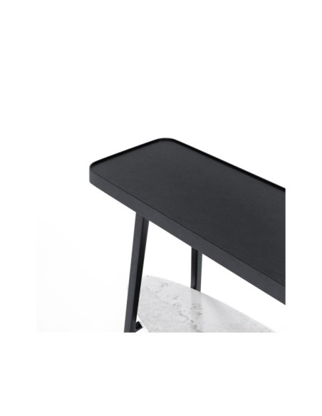 Consola URJIN, Mármol / Metal / Negro / Blanco