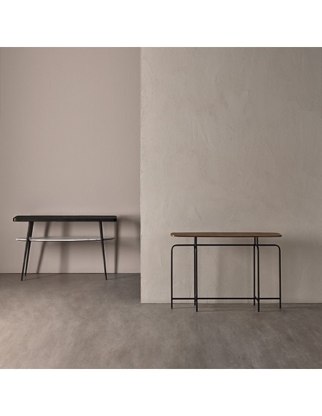 Consola URJIN, Mármol / Metal / Negro / Blanco