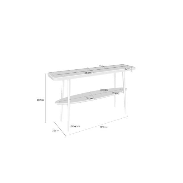 Consola URJIN, Mármol / Metal / Negro...