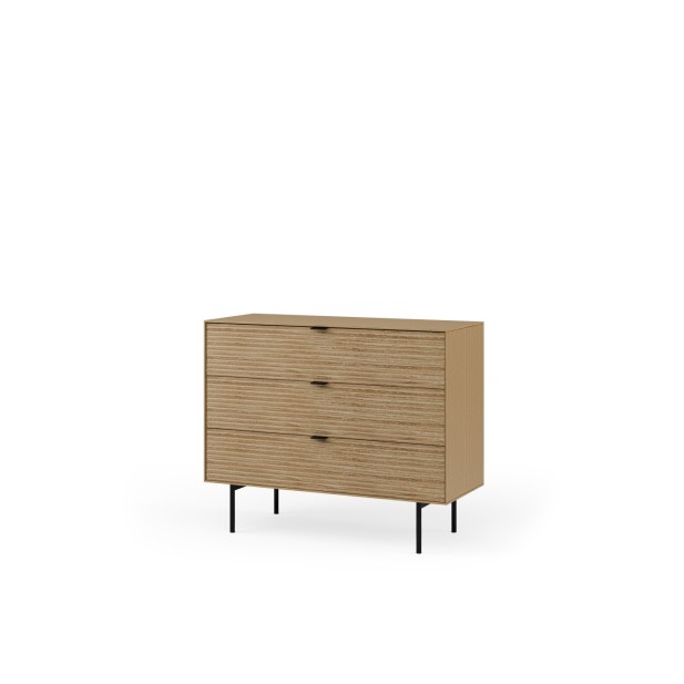 Cómoda ELSA 100x80 cm, Roble Macizo...