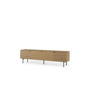 Mueble TV ELSA 200 cm, Roble Macizo Natural / Metal