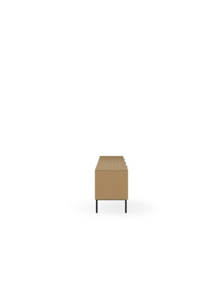 Mueble TV ELSA 200 cm, Roble Macizo Natural / Metal
