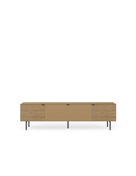 Mueble TV ELSA 200 cm, Roble Macizo Natural / Metal