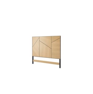 Cabecero de Cama ANDY 150 cm, Chapa de Roble / DM Negro