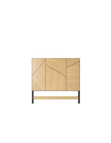 Cabecero de Cama ANDY 150 cm, Chapa de Roble / DM Negro