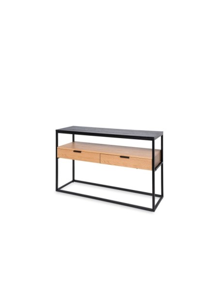Consola TOLA, Chapa de Roble / Metal / Negro / Natural