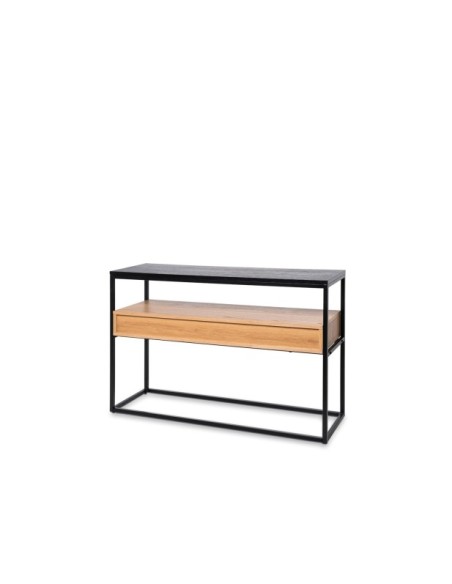 Consola TOLA, Chapa de Roble / Metal / Negro / Natural