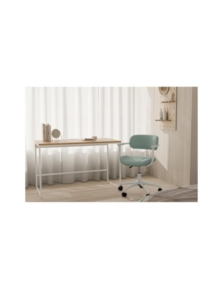 Escritorio NILO, Chapa de Madera / Metal / Roble / Blanco