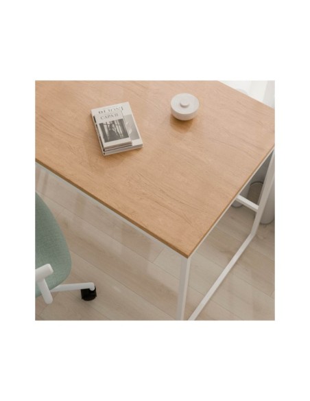 Escritorio NILO, Chapa de Madera / Metal / Roble / Blanco