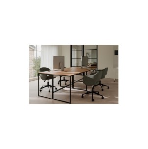 Escritorio NILO, Chapa de Madera / Metal / Roble / Negro