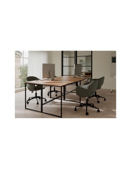 Escritorio NILO, Chapa de Madera / Metal / Roble / Negro