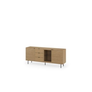 Aparador ELSA 200 cm (3 puertas + 3 cajones), Roble...