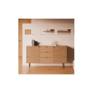Aparador ELSA 160 cm (2 puertas + 3 cajones), Roble... 2