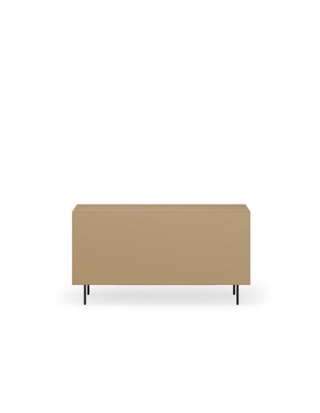 Aparador ELSA 160 cm (2 puertas + 3 cajones), Roble Macizo Natural / Metal
