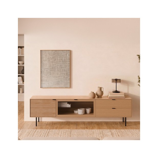Mueble TV ELSA 200 cm, Roble Macizo...