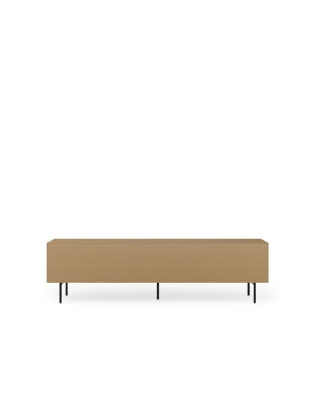 Mueble TV ELSA 200 cm, Roble Macizo Natural / Metal