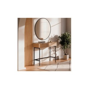 Consola Recibidor ELSA 100 cm, Roble Macizo Natural / Metal 2