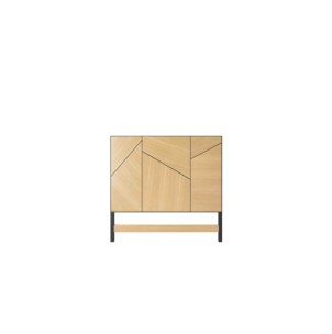 Cabecero de Cama ANDY 135 cm, Chapa de Roble / DM Negro 2