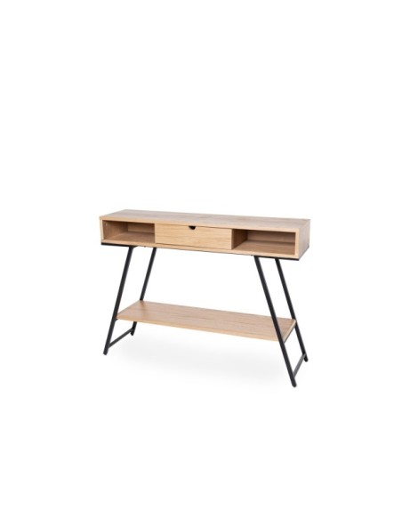 Consola MILA, Chapa de Roble / Metal Negro