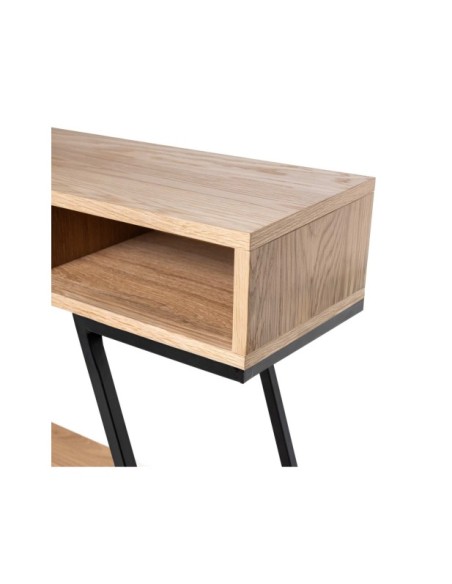 Consola MILA, Chapa de Roble / Metal Negro