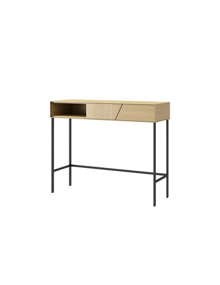 Consola VERA, Madera de Roble / Metal Negro