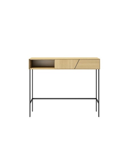 Consola VERA, Madera de Roble / Metal Negro