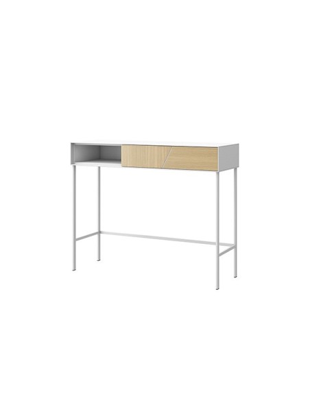 Consola VERA, Madera de Roble / Metal Blanco