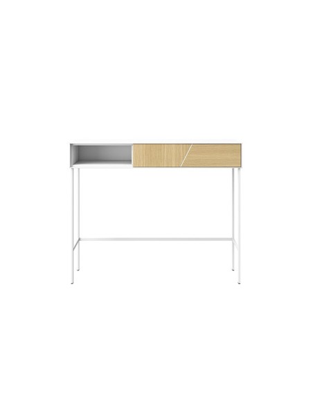 Consola VERA, Madera de Roble / Metal Blanco