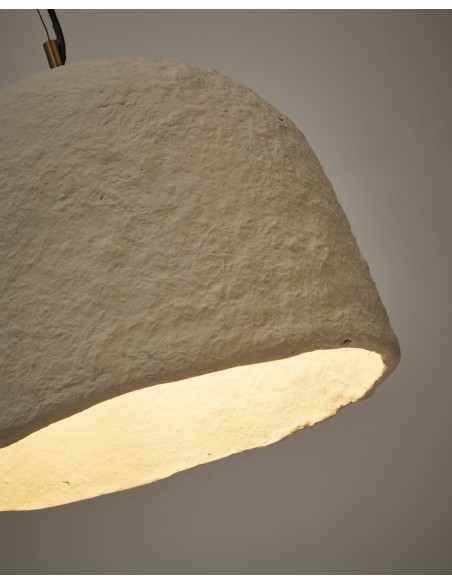 Lámpara de techo Sineu Ø34,5 cm de papel maché blanco - Kave Home