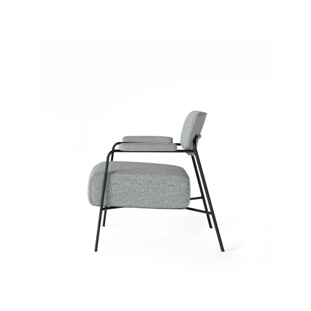 Butaca LENNA, Textil Gris Claro / Metal