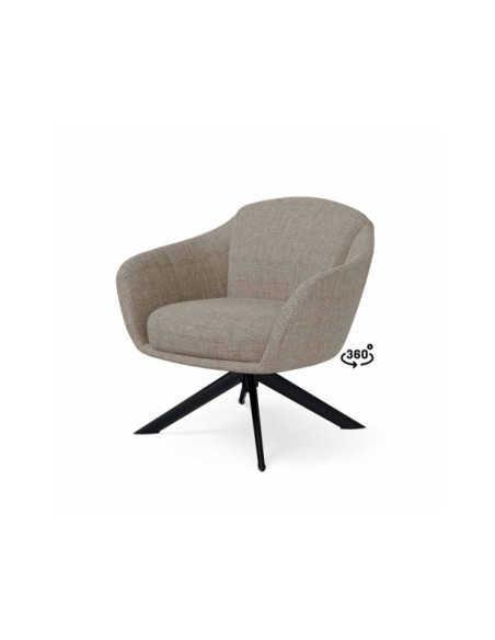 Butaca Giratoria AIR, Textil Taupe / Metal