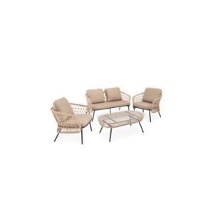 Set de Jardín TERRA (Sofá + 2 Sillones + Mesa de Centro),...