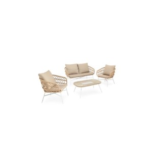 Set de Jardín KELA (Sofá + 2 Sillones + Mesa de Centro),...