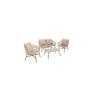 Set de Jardín KELA (Sofá + 2 Sillones + Mesa de Centro),...