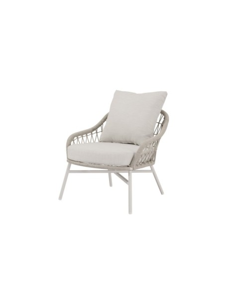 Set de Jardín CAMILLE (Sofá + 2 Sillones + Mesa de Centro), Blanco