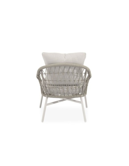 Set de Jardín CAMILLE (Sofá + 2 Sillones + Mesa de Centro), Blanco