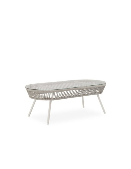 Set de Jardín CAMILLE (Sofá + 2 Sillones + Mesa de Centro), Blanco