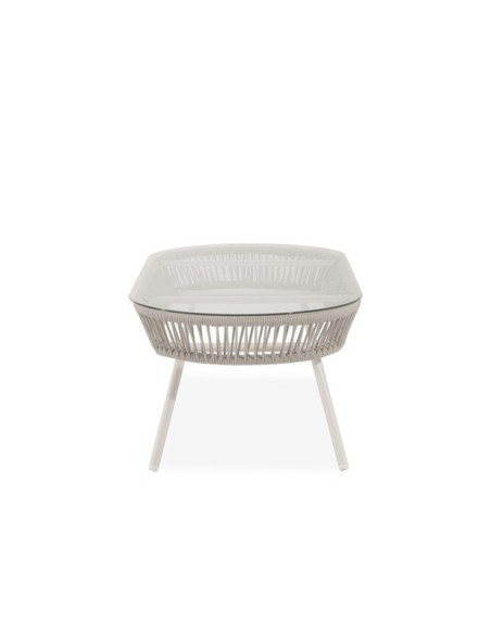 Set de Jardín CAMILLE (Sofá + 2 Sillones + Mesa de Centro), Blanco