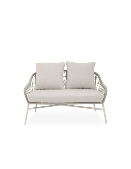 Set de Jardín CAMILLE (Sofá + 2 Sillones + Mesa de Centro), Blanco