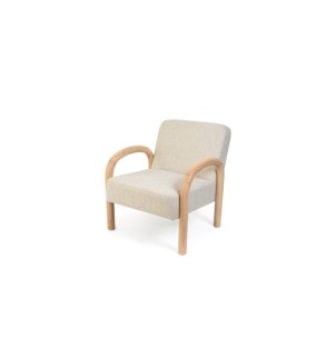 Butaca ARABELLA, Textil Beige / Madera Natural