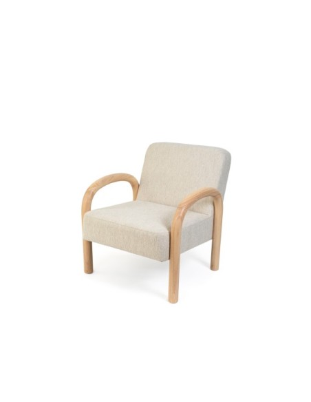 Butaca ARABELLA, Textil Beige / Madera Natural