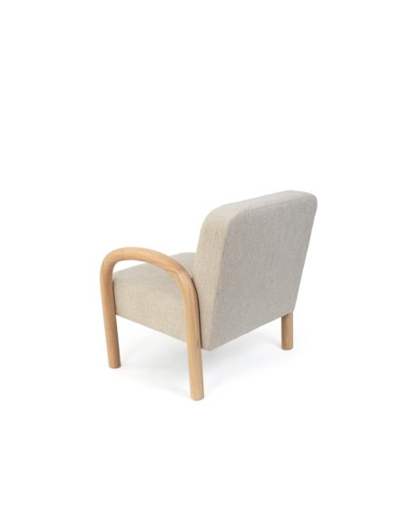 Butaca ARABELLA, Textil Beige / Madera Natural