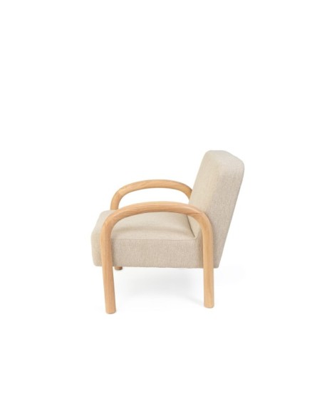 Butaca ARABELLA, Textil Beige / Madera Natural