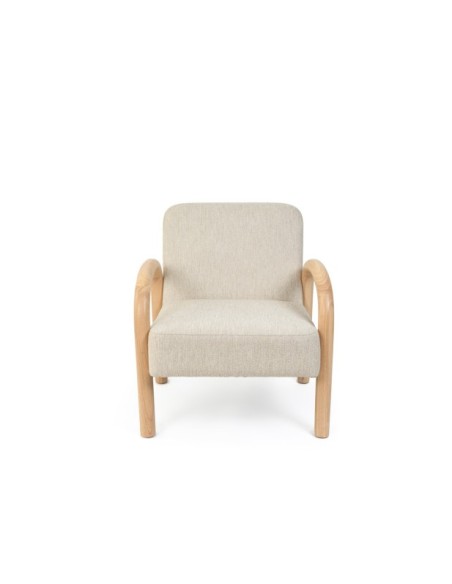Butaca ARABELLA, Textil Beige / Madera Natural