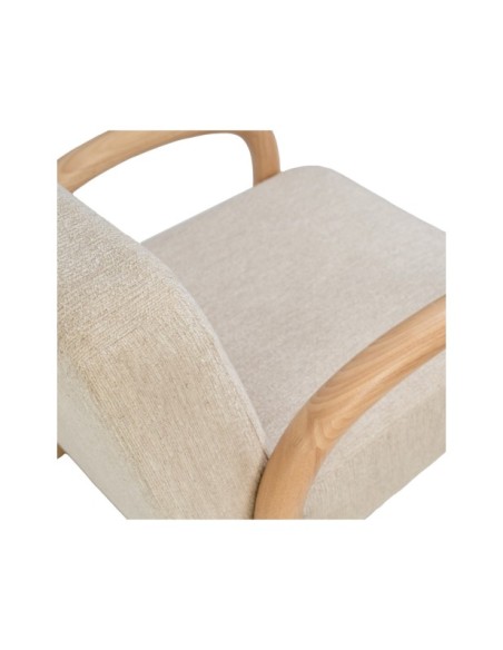 Butaca ARABELLA, Textil Beige / Madera Natural