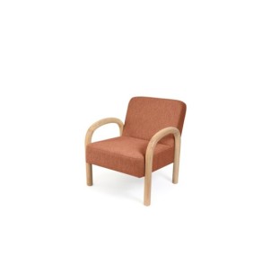 Butaca ARABELLA, Textil Terracota / Madera Natural