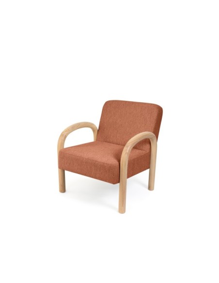 Butaca ARABELLA, Textil Terracota / Madera Natural