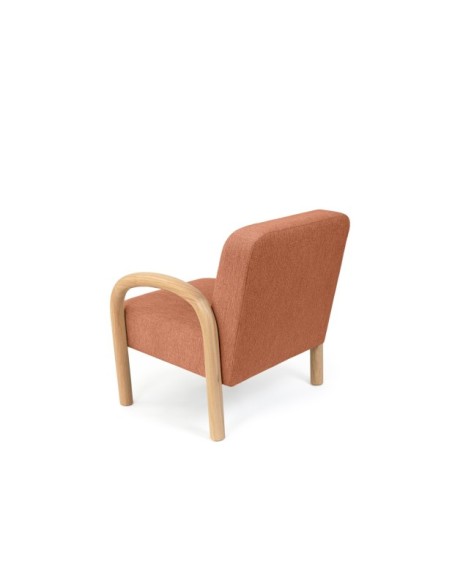 Butaca ARABELLA, Textil Terracota / Madera Natural