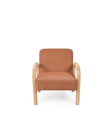 Butaca ARABELLA, Textil Terracota / Madera Natural